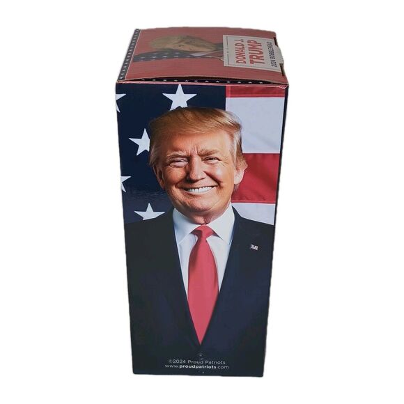 Donald Trump 2024 Bobblehead Trump Hugging the American Flag New In Box - Picture 7 of 9